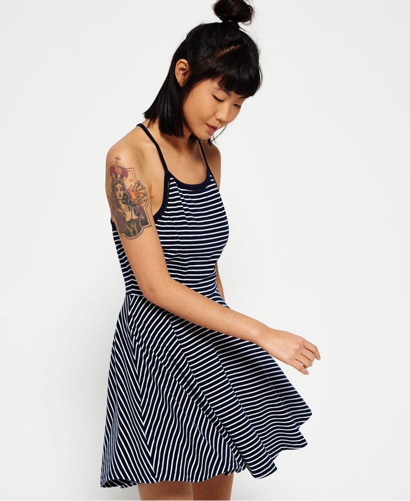 Womens - Cali Dream Ladder Lace Dress in Navy | Superdry