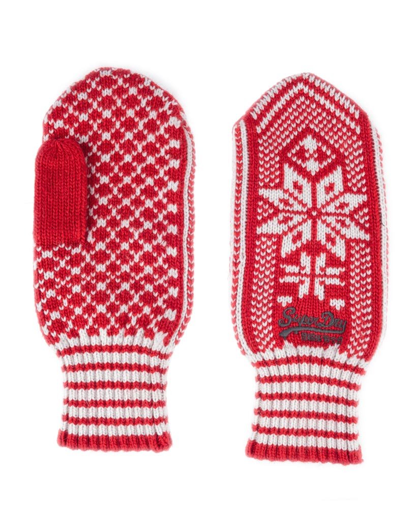 womens red mittens