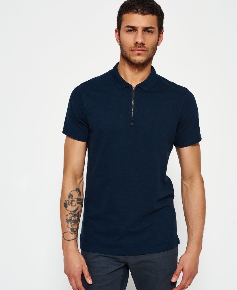 men's zip polo shirt