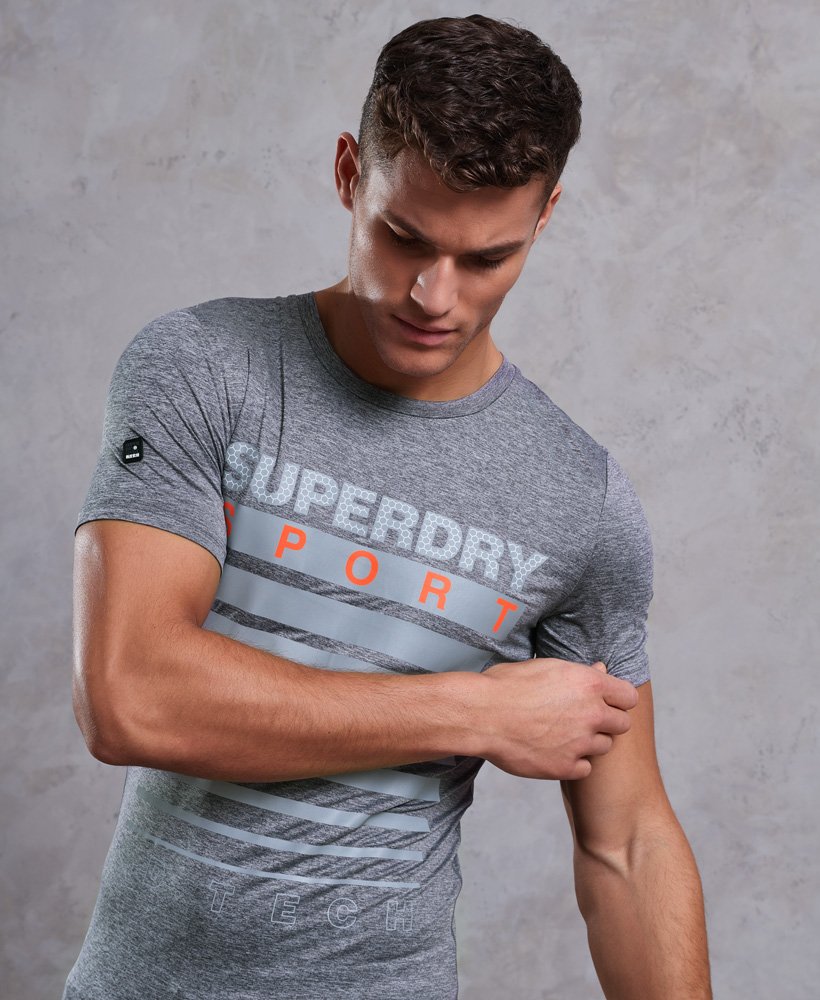 Mens - Athletic Graphic T-Shirt in Mid Grey Grit | Superdry UK