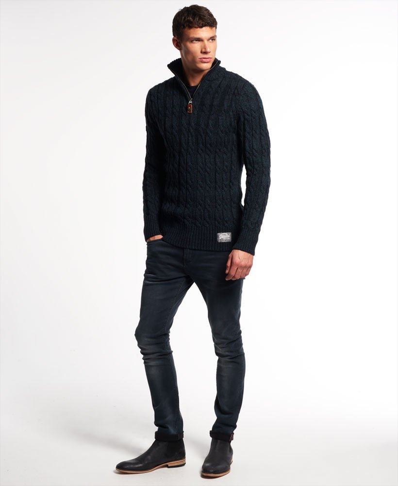 superdry jacob henley jumper navy