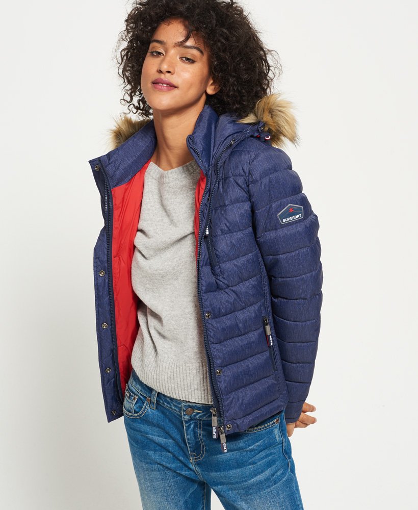 Leven van Moet duurzame grondstof Superdry Fuji Slim Double Zip Hooded Jacket - Women's Womens Jackets
