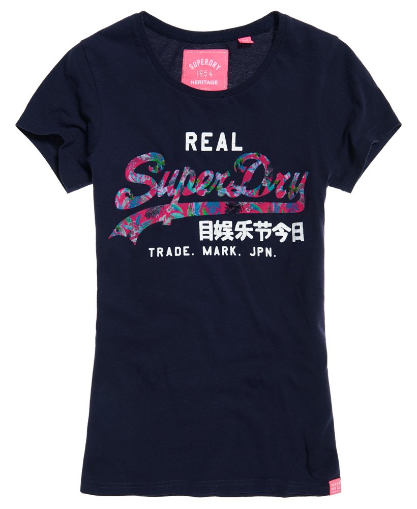 Superdry RINGSPUN ALLSTARS KF VINTAGE RE-ISSUE - Print T-shirt - rinse  navy/blue 