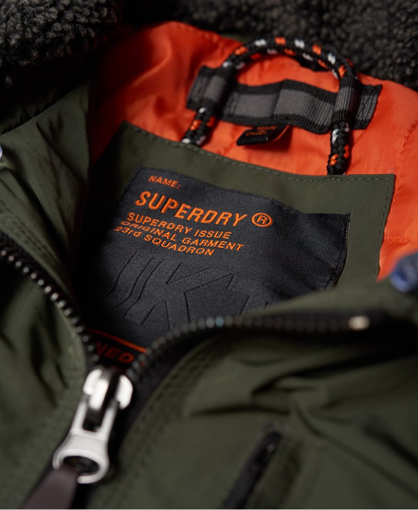 Men's - Wax Flight Borg Bomber Jacket in Khaki | Superdry UK