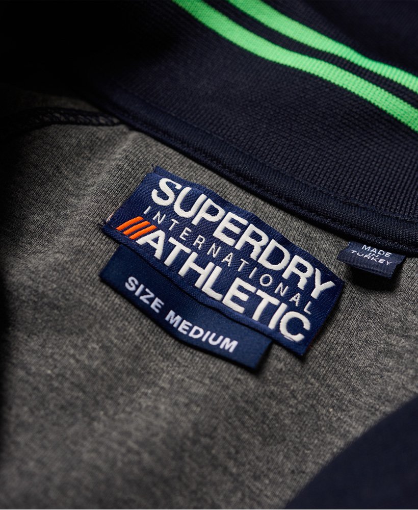 Mens Lineman Slim Fit Track Top in Track Navy/ Lime Superdry