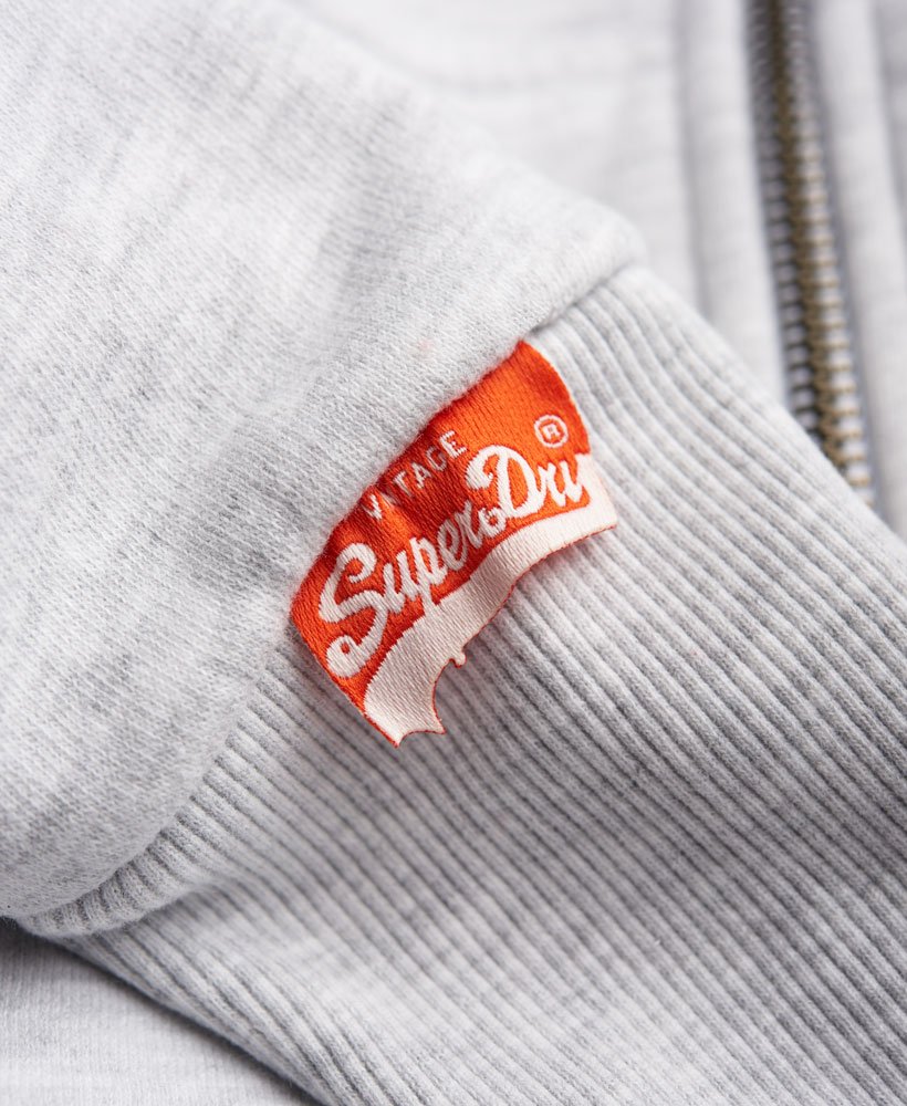 Womens - Orange Label Zip Hoodie in Light Grey | Superdry