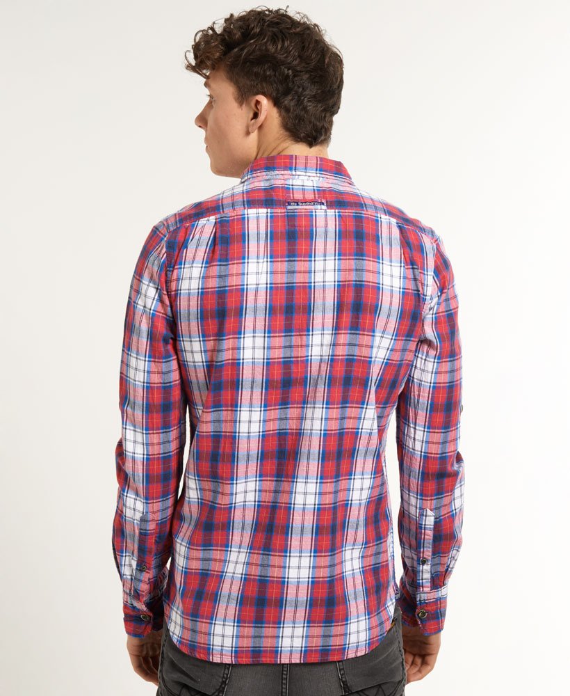 Men's Lumberjack Twill Shirt in Red Bleach Check | Superdry CA-EN
