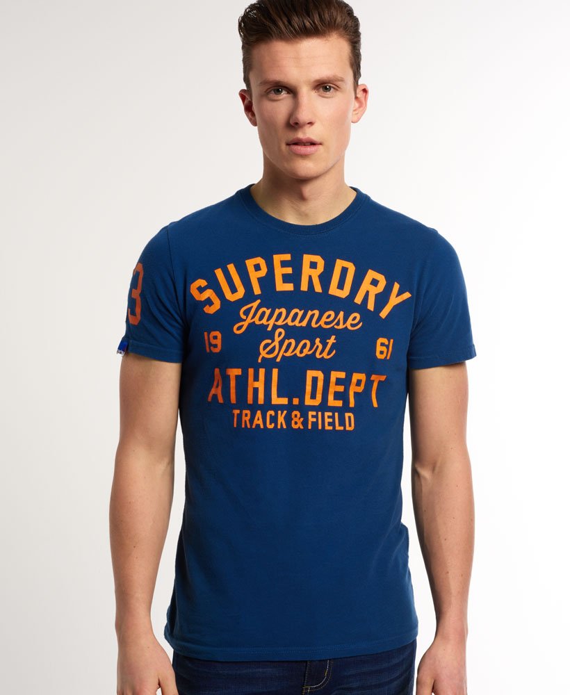 Mens - Track & Field T-shirt in Blue | Superdry UK