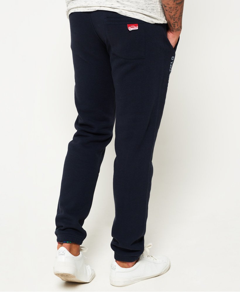Mens - Track & Field Non Cuffed Joggers in Blue Black Grit | Superdry