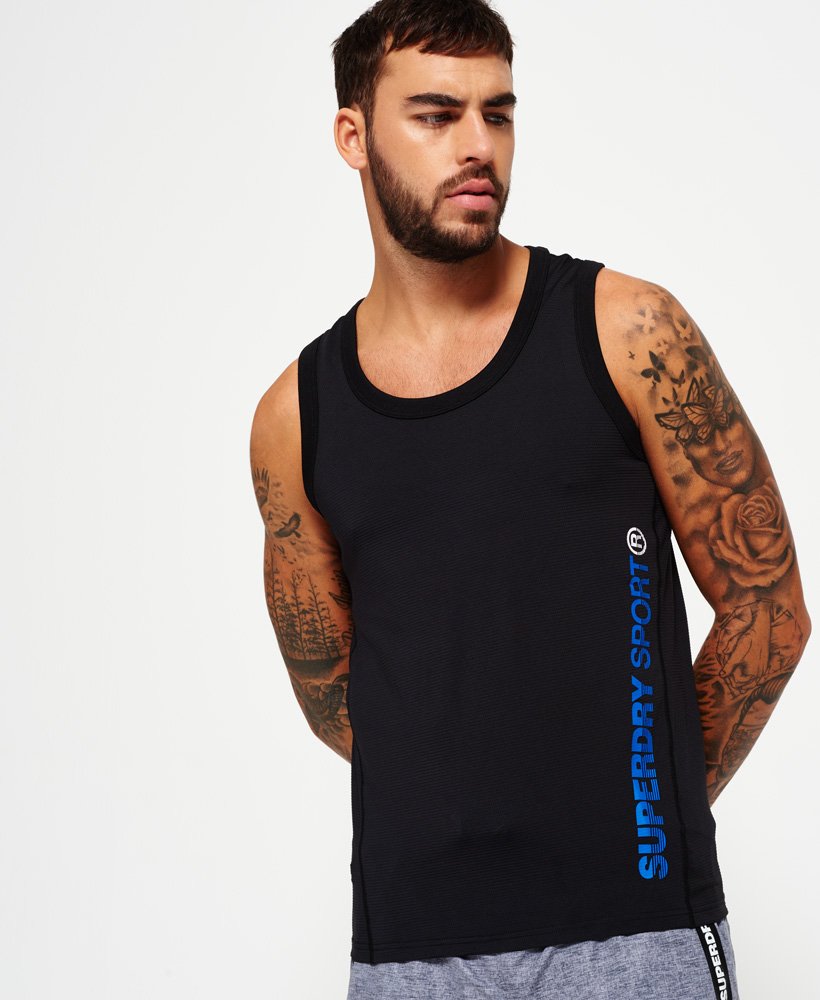 Mens - Sports Active Relaxed Vest Top in Black | Superdry