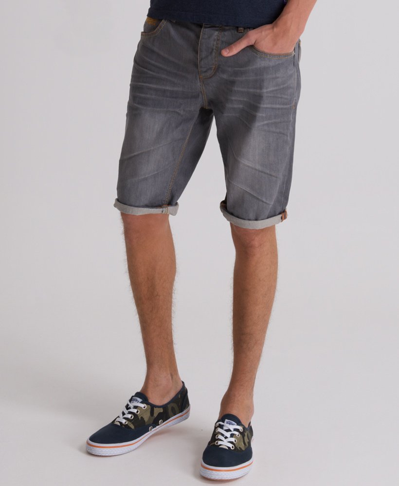 Mens - Officer Slim Shorts in Flat Grey | Superdry