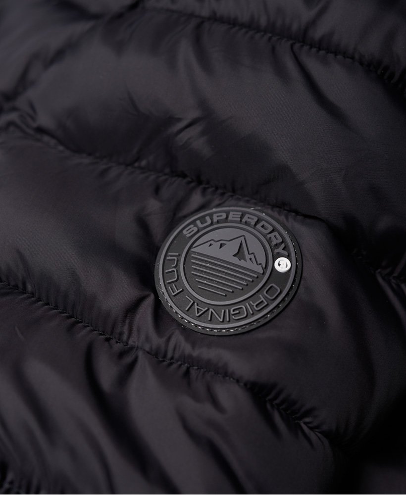 Womens - Chevron Faux Fur Super Fuji Jacket in Black | Superdry UK