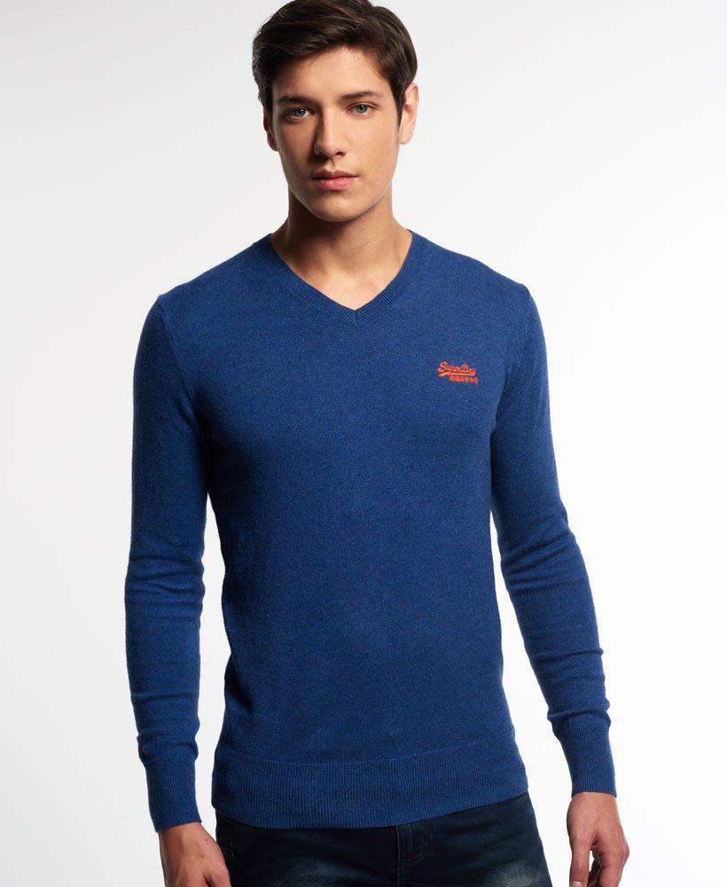 Ambassade Kruik Hopelijk Heren Orange Label trui met V-hals Blauw | Superdry BE-NL