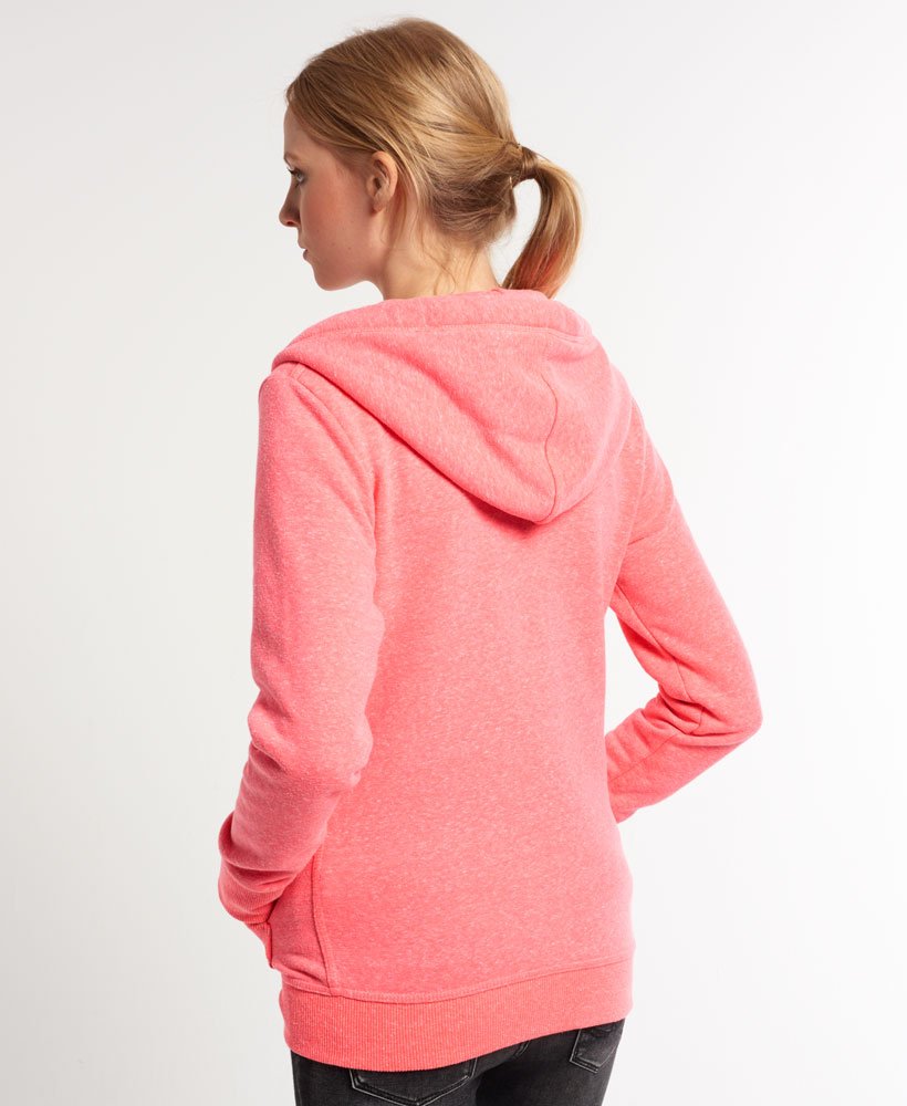 Women's Orange Label Zip Hoodie in Neon Pink Snowy Marl | Superdry CA-EN