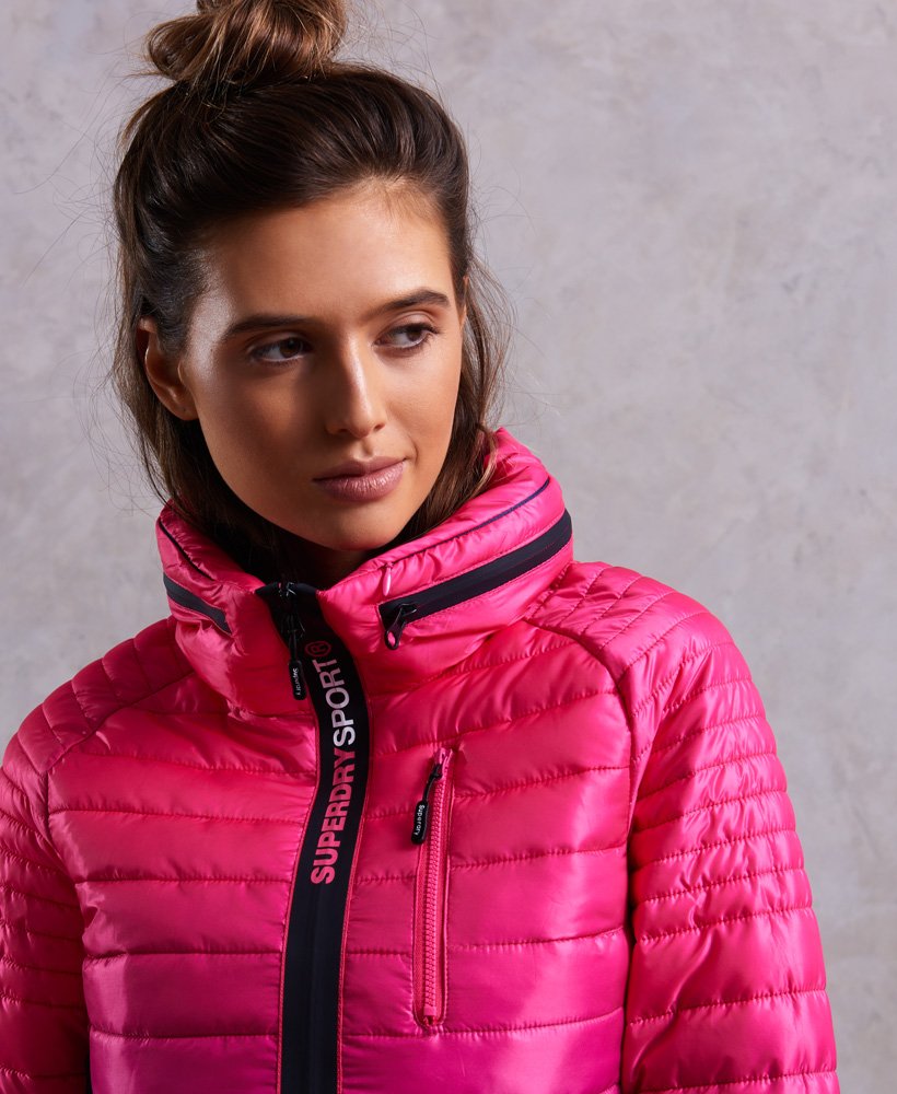 Womens - Power Fade Jacket in Ink/hazard Pink | Superdry UK