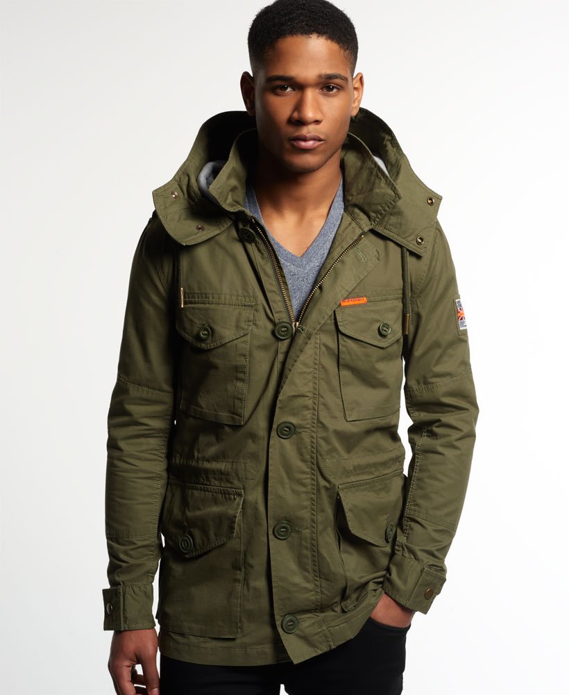 Mens - Rookie Service Parka Jacket in Fury Green | Superdry