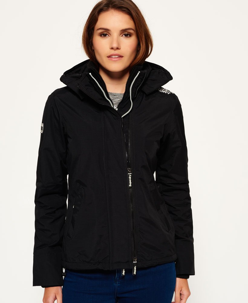 Womens - Pop Zip Hooded Arctic SD-Windcheater Jacket in Black | Superdry