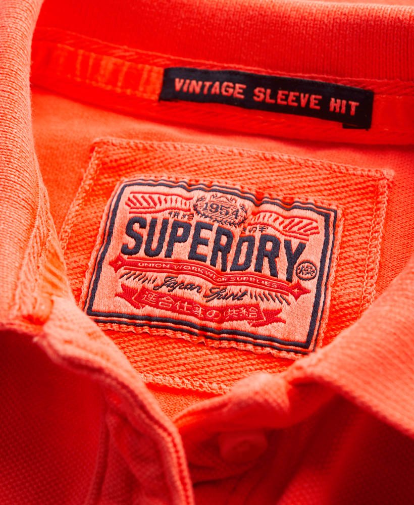 Womens Vintage Hit Pique Polo in Fluro Coral | Superdry Womens Vintage Hit Pique Polo in Fluro Coral | Superdry