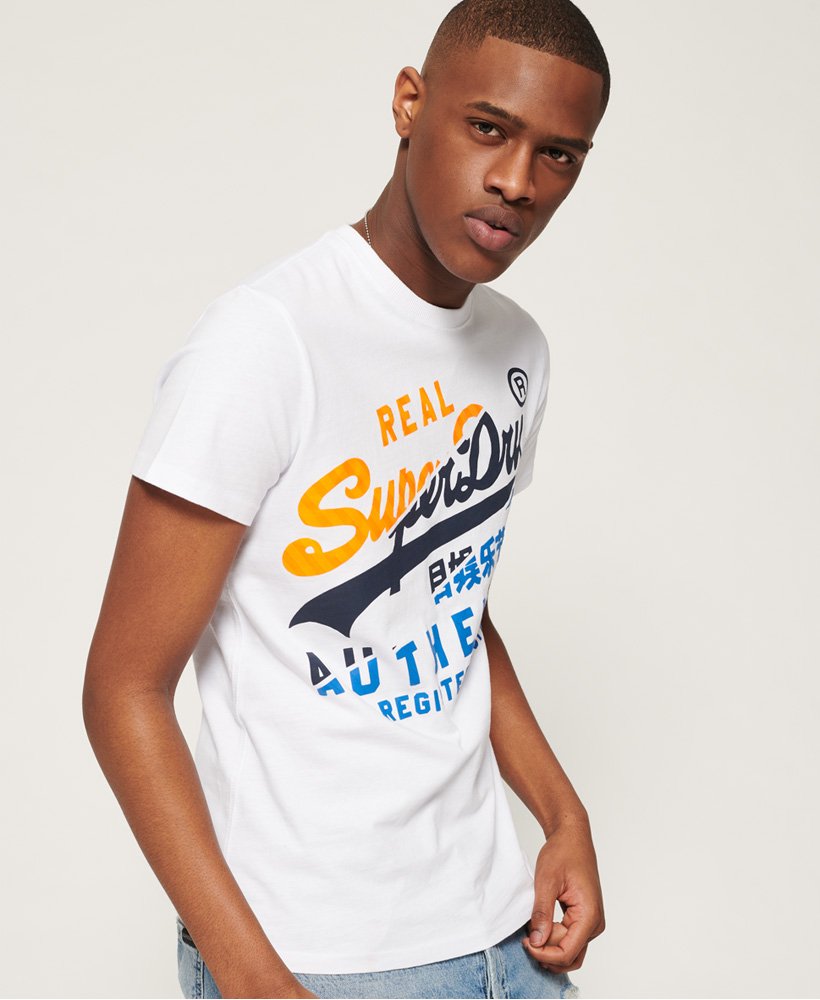 Mens - Vintage Authentic T-shirt in White | Superdry UK