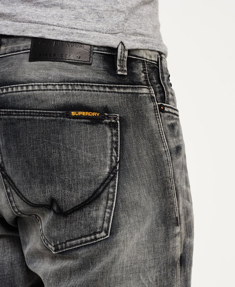 Mens - Biker Jeans in Destroyed Grey | Superdry