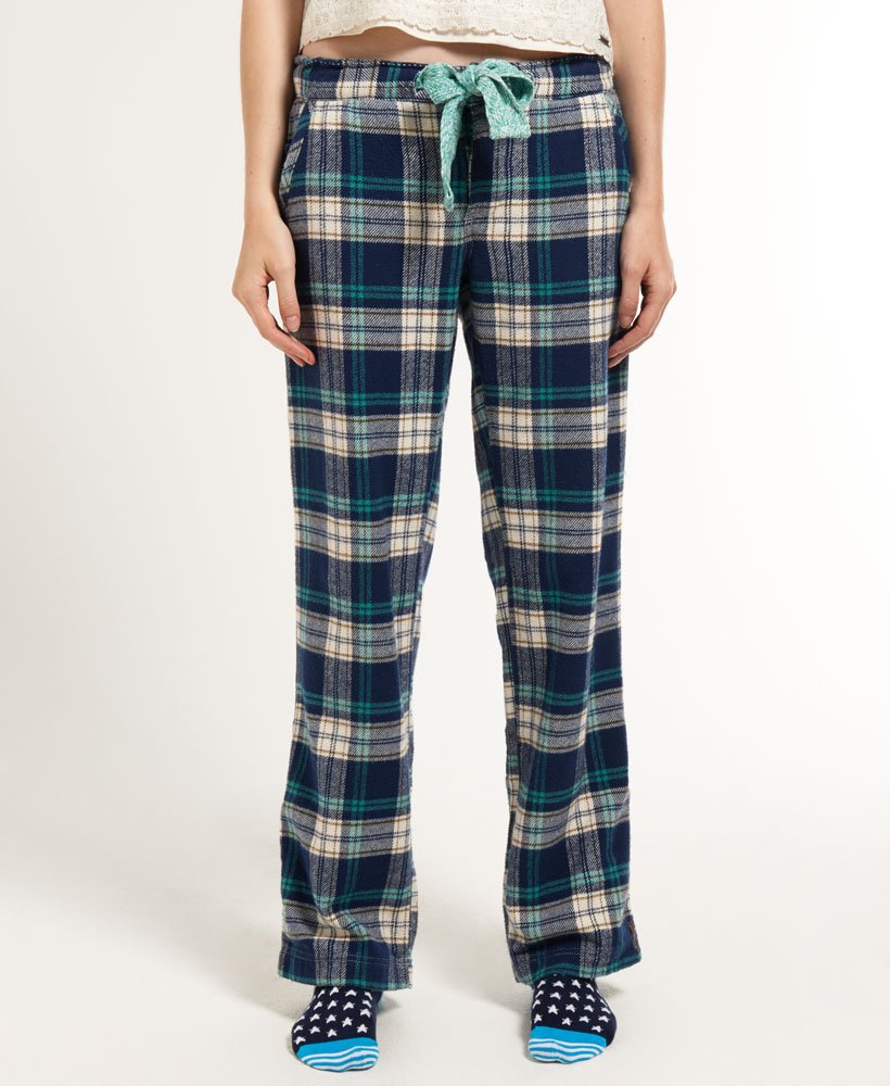 Womens - Super Soft Lounge Pants in Carson Check Aqua | Superdry