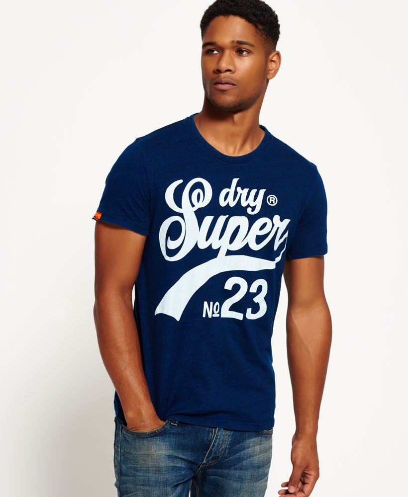 Mens - Double Drop Indigo T-shirt in Navy | Superdry UK