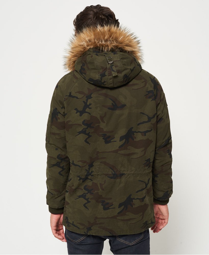 Mens - Rookie Heavy Weather Parka Jacket in Hurricane Camo | Superdry