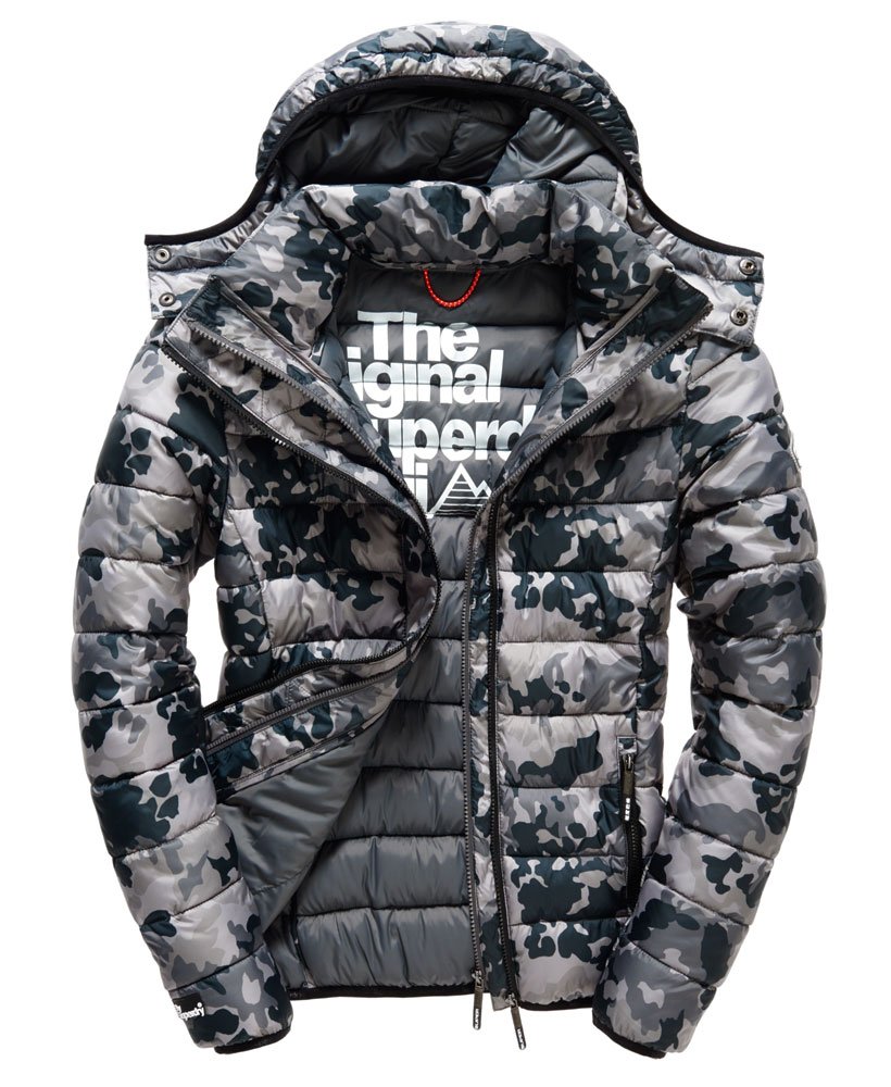 Superdry Rookie Splatter Para Parka Camo Camouflage Pattern Jacket Men Hood New 