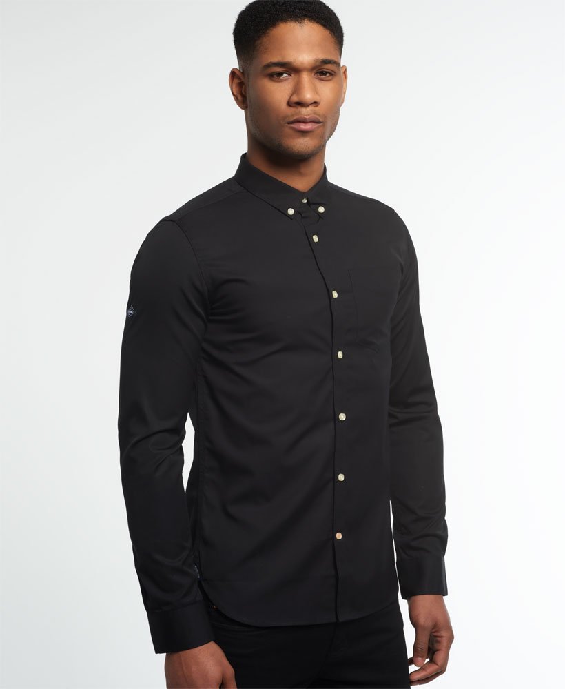 Mens - Premium Button Down Shirt in Black | Superdry