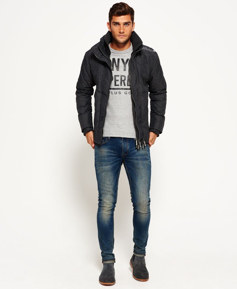 Mens - Quilted Arctic Windcheater Jacket in Black Marl | Superdry