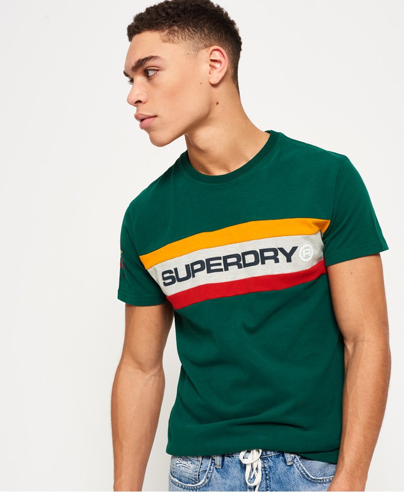 Mens - Trophy Chest Band T-Shirt in Green | Superdry UK