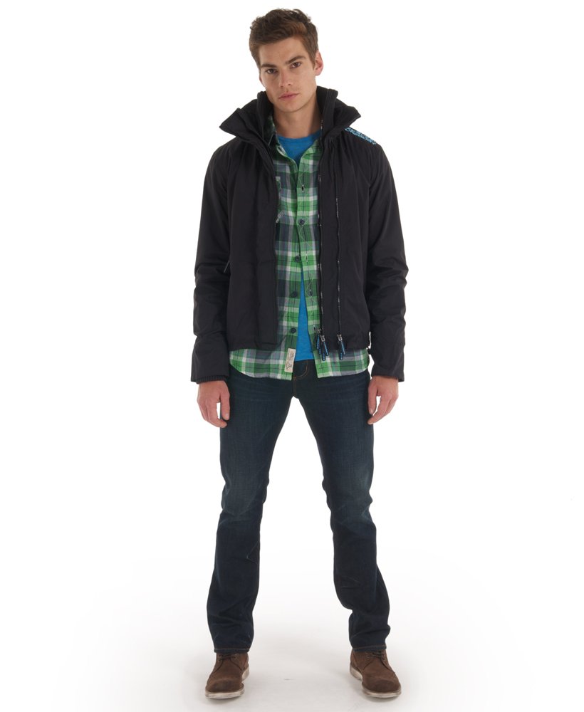 Mens - Technical Windcheater in Black/baby Blue | Superdry