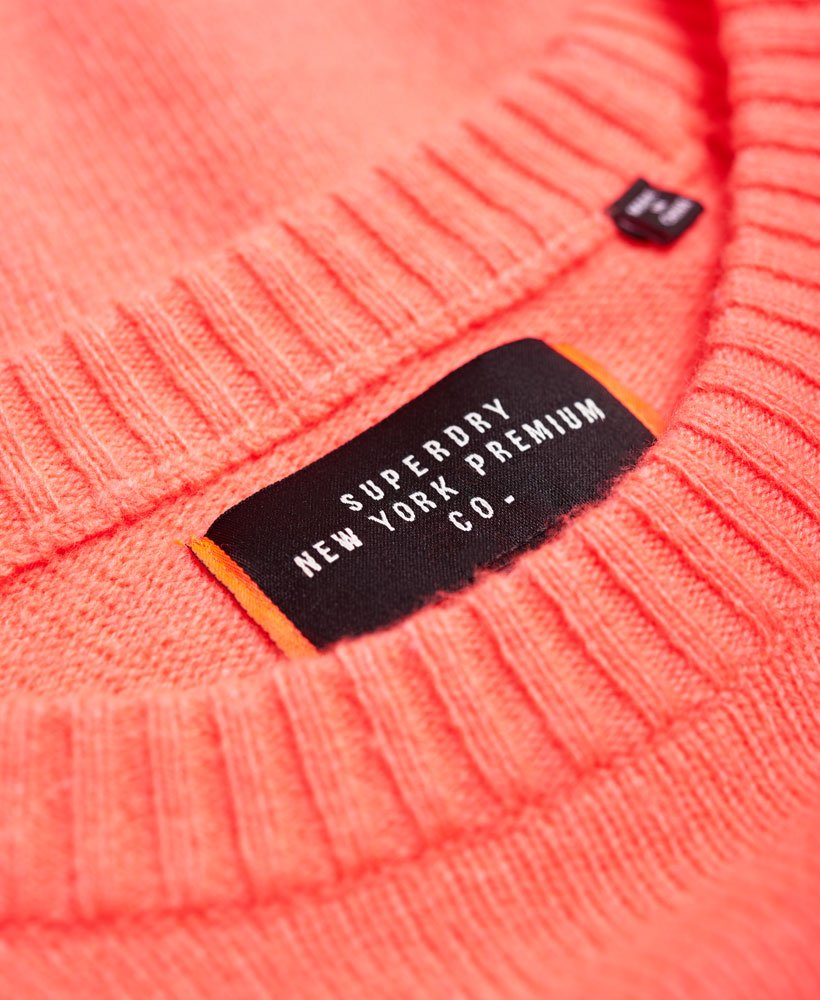 Womens - Downtown Raglan Knitted Jumper in Fluro Coral | Superdry UK
