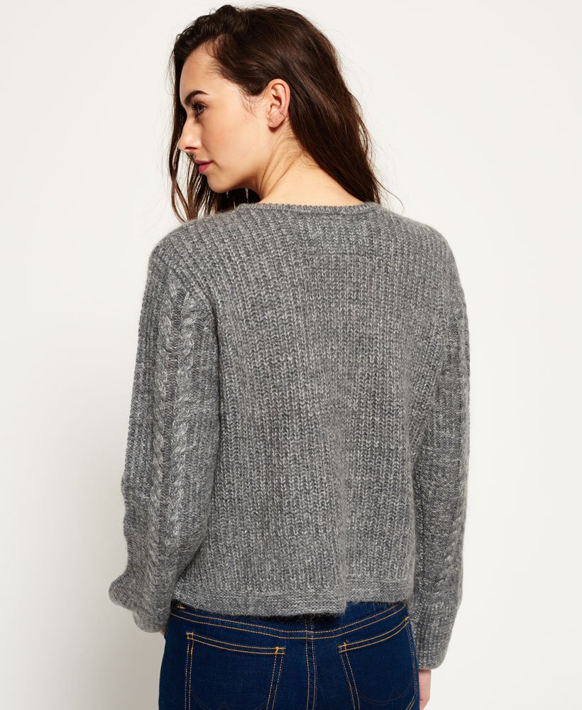 Superdry Pull en maille mohair torsadée à manches évasées 3