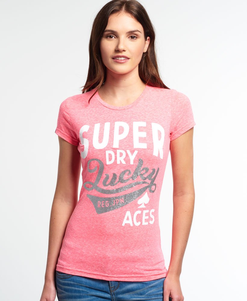 definitive hende vækstdvale Women's Lucky Aces T-shirt in Pink | Superdry US