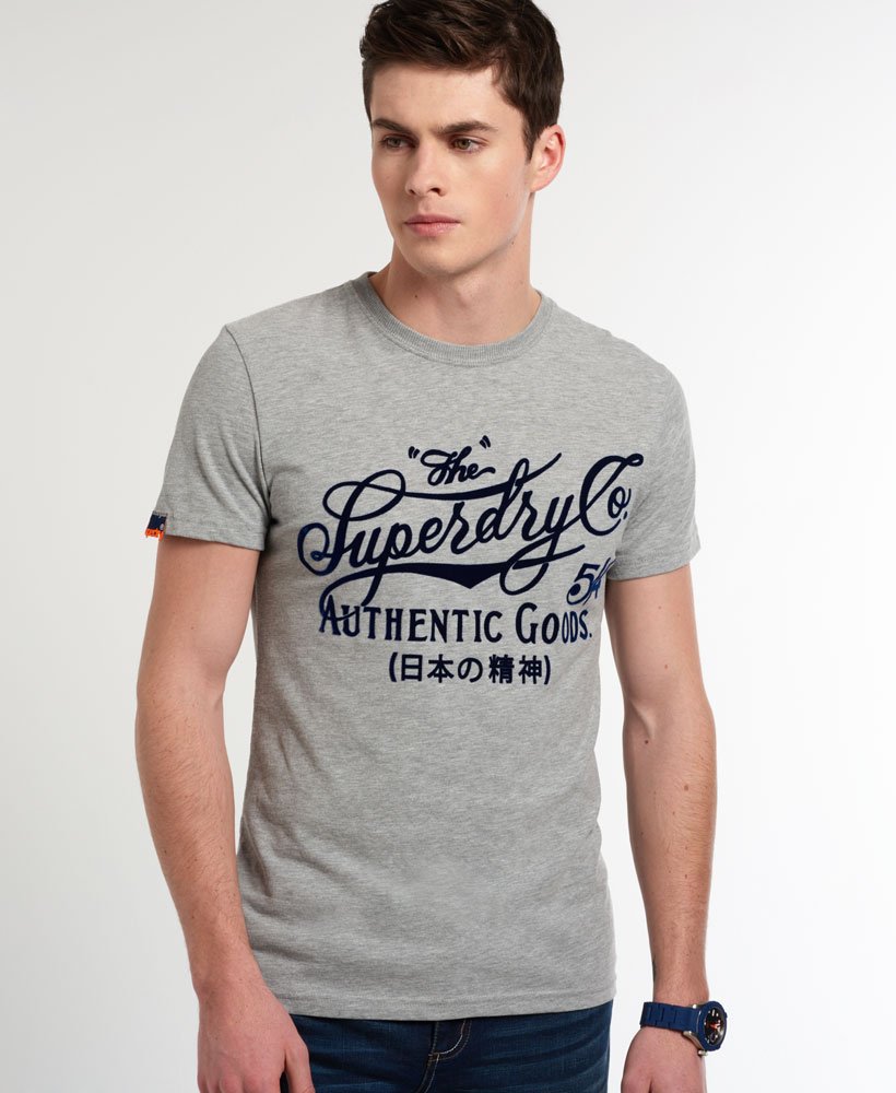 Mens - 54 Authentic T-shirt in Grey Marl | Superdry