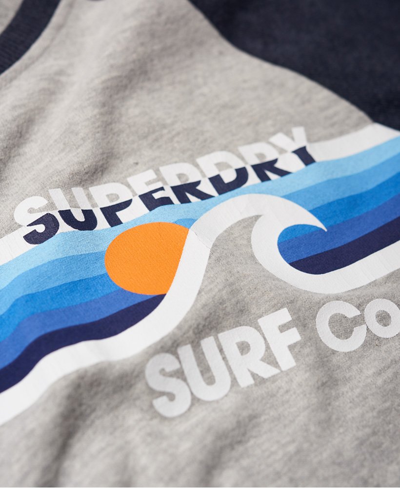 Mens - Surf Co Stripe Raglan T-Shirt in Upstate Grey Marl/aurora Navy ...