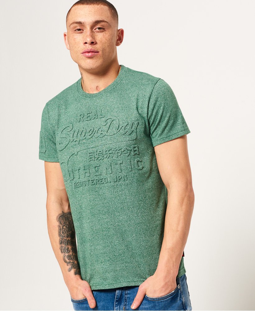 Mens - Vintage Authentic Embossed T-Shirt in Cloverfield Green ...