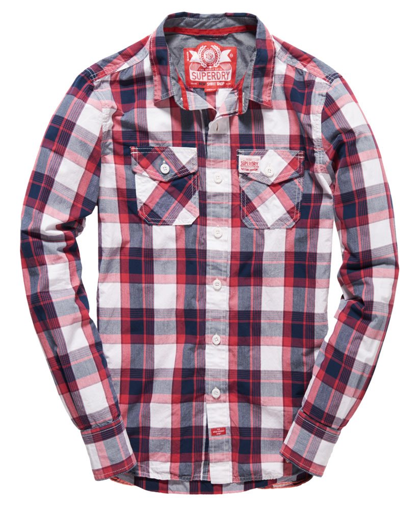 Mens - Washbasket Shirt in Tyndal Check Red | Superdry
