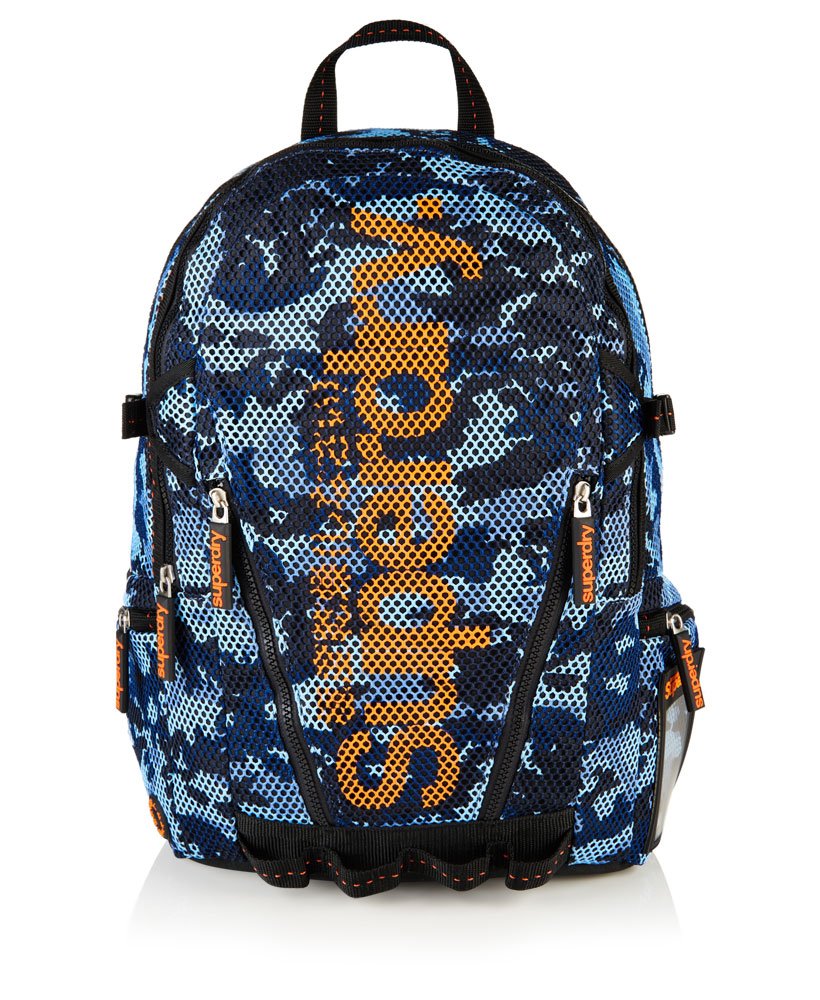 SUPERDRY JAPAN OUTDOOR BACKPACK RARE BLUE CAMO MADISON MONTANA CAMOUFLAGE BAG
