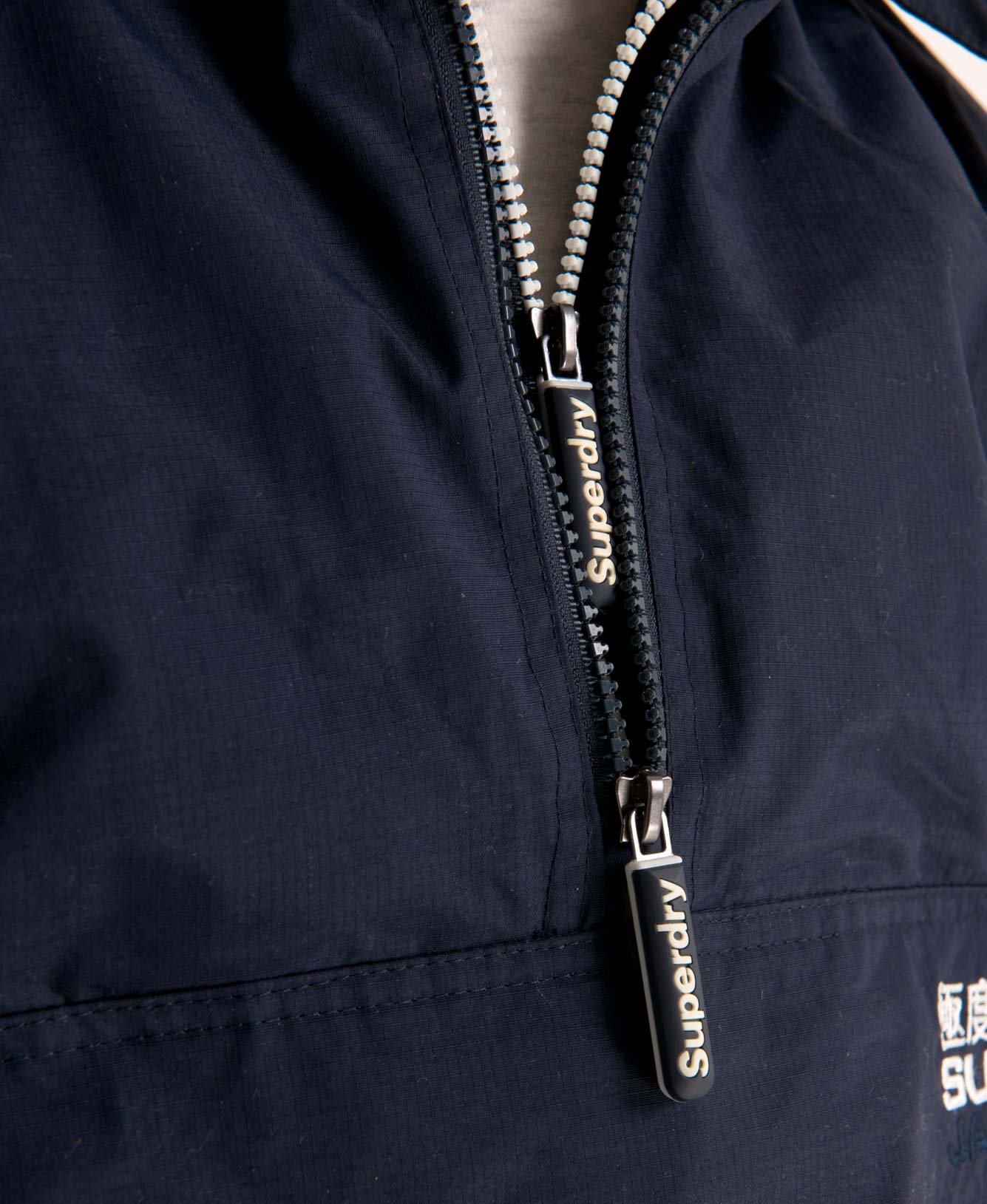 Men's - Pop Zip Wind Cagoule in Dark Navy/winter | Superdry UK