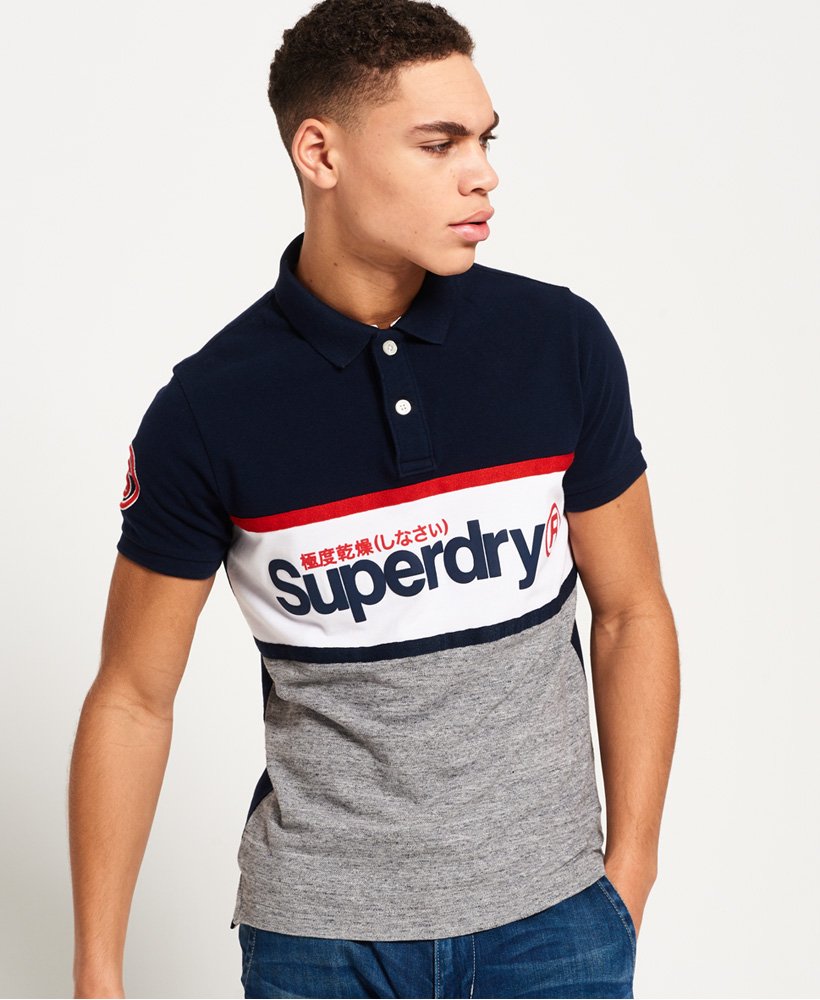 Mens - Classic Sports Pique Polo Shirt in Riviera Navy | Superdry UK