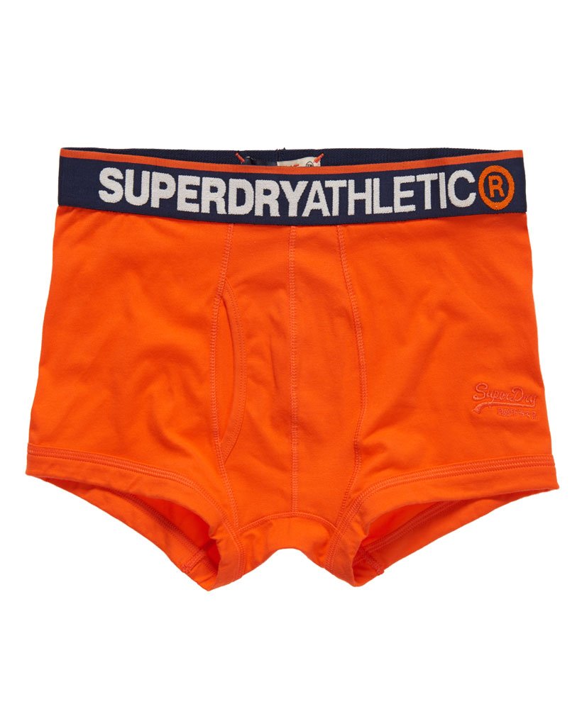 Mens Athletic Core Boxers in Hazard Orange/navy/hazard Orange Superdry