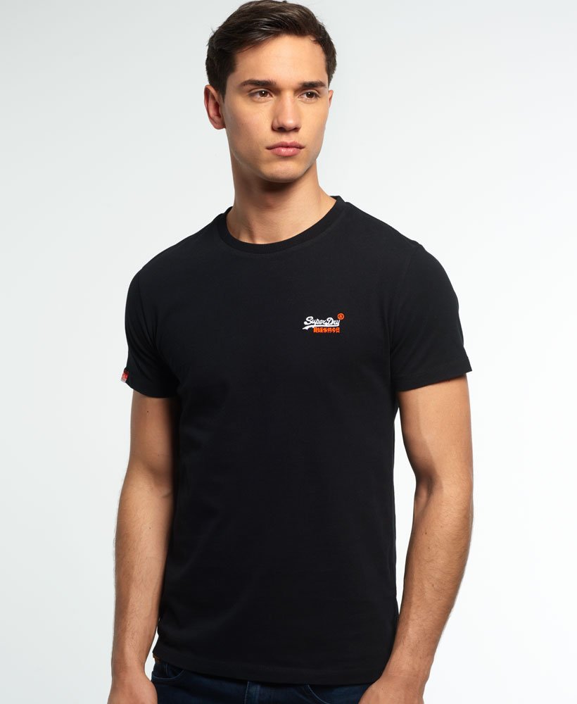 Mens Vintage Embroidery Tshirt in Black Superdry