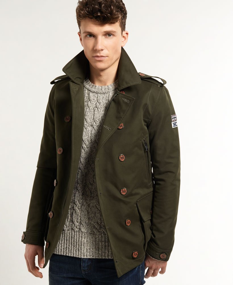 Mens - Montgomary Pea coat in Army | Superdry