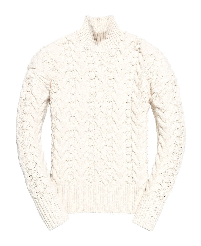 Womens - Kiki Cable Knit Jumper in Cream | Superdry UK
