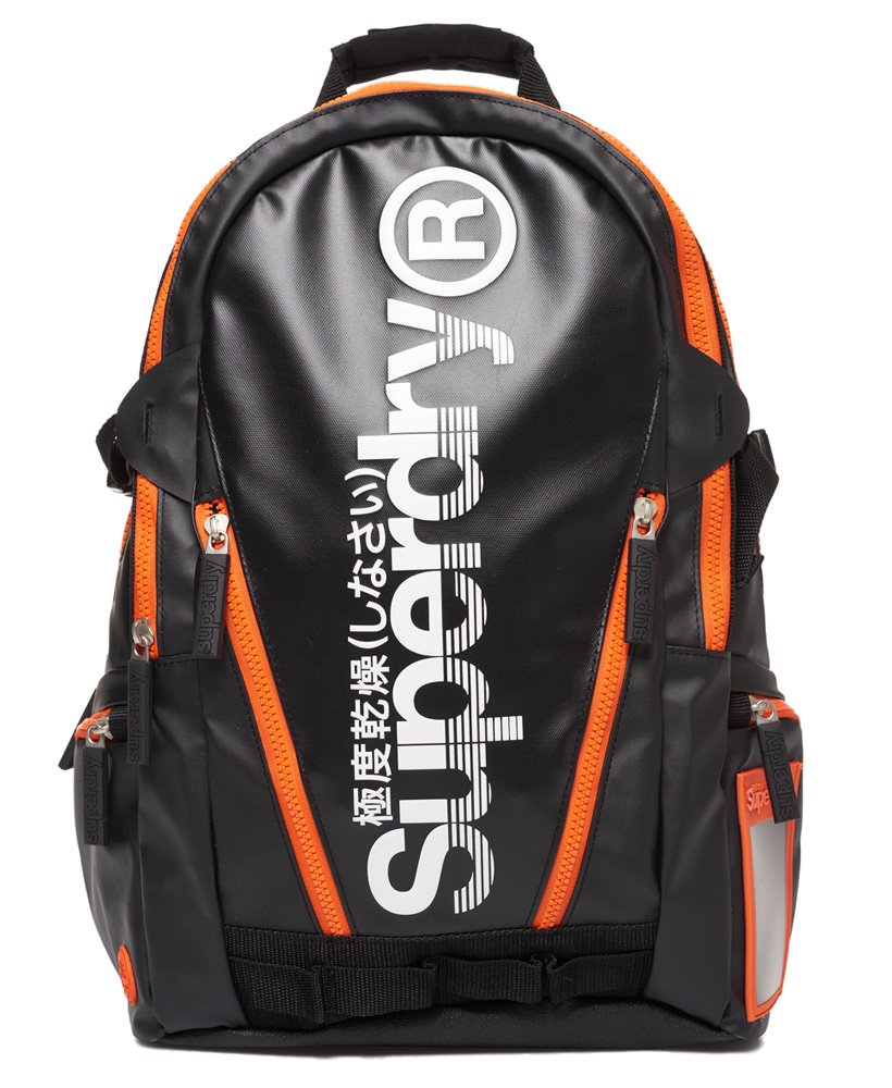 Mens - Sonic Tarp Backpack in Black/orange | Superdry