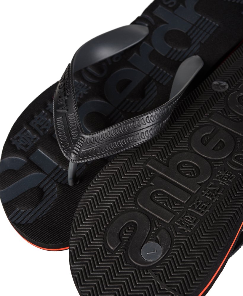 superdry black flip flops