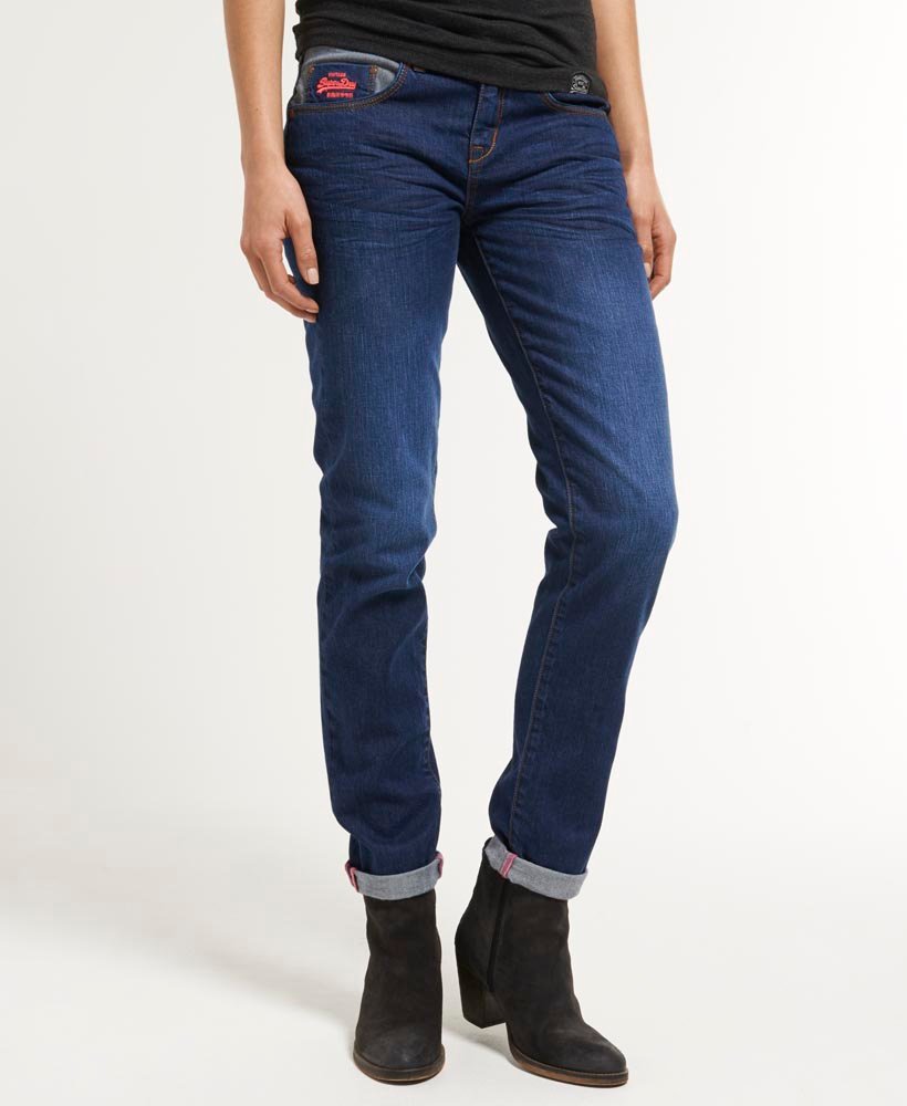 Womens Blue Tomboy Jeans in Mid Vintage Miami Superdry