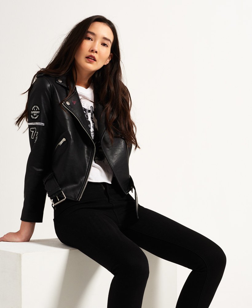 Superdry ladies best sale leather jacket